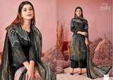 Elegant Unstitched Cotton Suit (Dark Grey)
