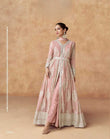 Dusty Pink Embroidered Anarkali Suit in Real Georgette