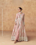 Dusty Pink Embroidered Anarkali Suit in Real Georgette