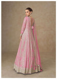 Pink Silk Floor Length Anarkali Gown with Dupatta