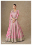 Pink Silk Floor Length Anarkali Gown with Dupatta