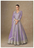 Lavender Silk Floor Length Anarkali Gown with Dupatta