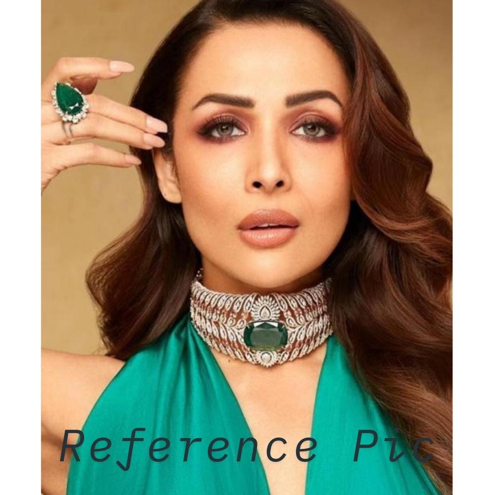 Emerald Green Doublet Choker Set with Earrings – Premium Finish
