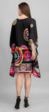 Black Multicolor Modern Kaftan Dress for Women