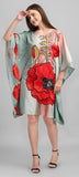 Sage Green Women’s Kaftan Dress with Floral Print