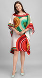 Multicolor Women’s Kaftan Dress with Abstract Print