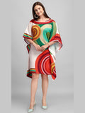 Multicolor Women’s Kaftan Dress with Abstract Print