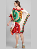 Multicolor Women’s Kaftan Dress with Abstract Print