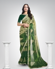 Green Satin Silk Party Wear Saree with Sequence Embroidery