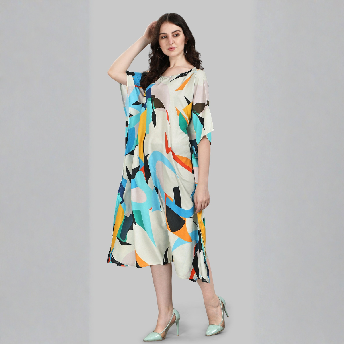 Pastel Green Designer Kaftan Kurti for Women