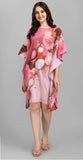Pink Women’s Kaftan Dress with Abstract Print Design