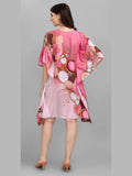 Pink Women’s Kaftan Dress with Abstract Print Design