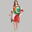 Multicolor Women’s Kaftan Dress with Abstract Print