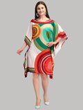 Multicolor Women’s Kaftan Dress with Abstract Print