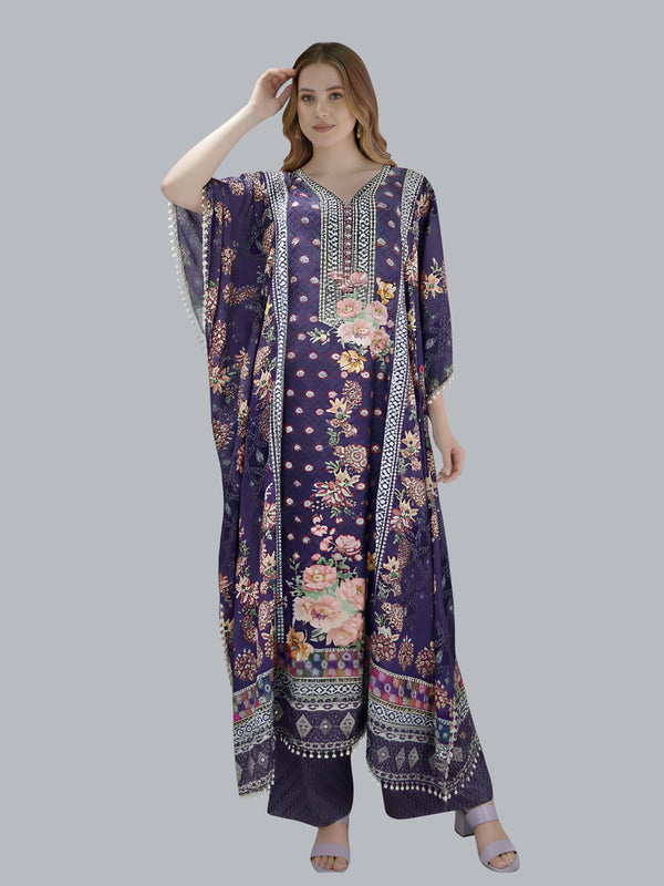 Elegant Purple Designer Kaftan Suit Set
