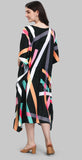 Black Multicolor Designer Kaftan Kurti for Women