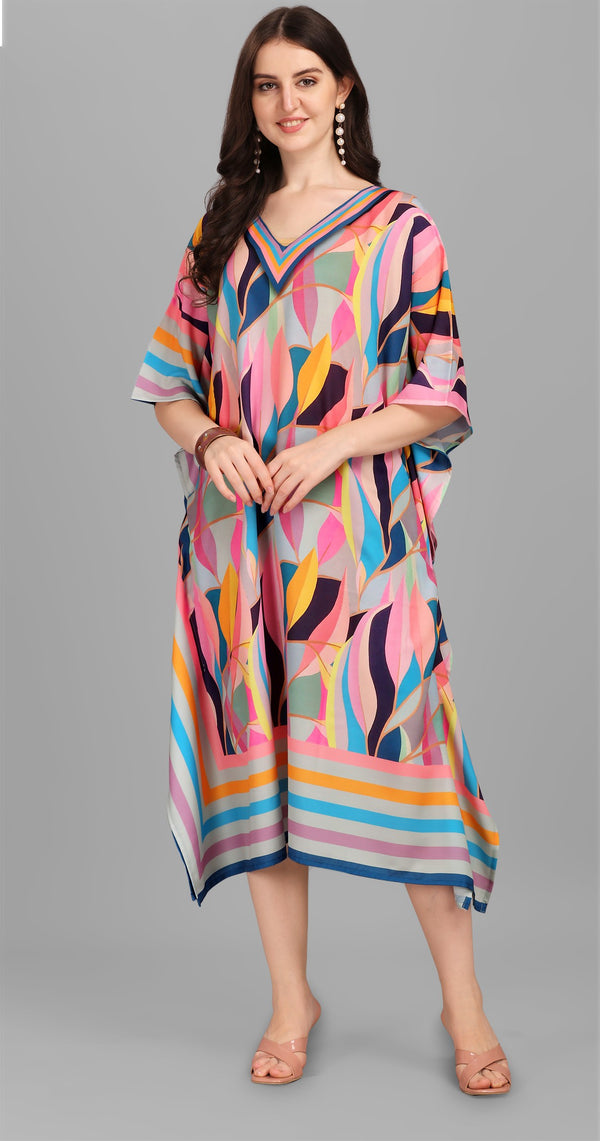 Multicolor Designer Kaftan Kurti for Women