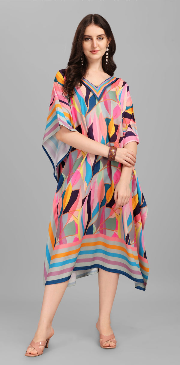 Multicolor Designer Kaftan Kurti for Women