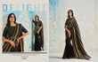 Elegant Black and Gold Striped Designer Saree with Foiled Stripes & Crushed Detail