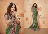 Green Banarasi Crush Silk Saree with Mirror & Embroidery Work