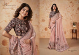 Pink Velvet Reverie Crepe Satin Silk Saree with Embroidered Blouse