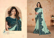 Teal Silken Spell Silk Crepe Georgette Saree