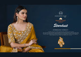 Royal Mustard Gold Satin Silk Saree – Luxurious Shine & Timeless Elegance