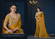 Royal Mustard Gold Satin Silk Saree – Luxurious Shine & Timeless Elegance