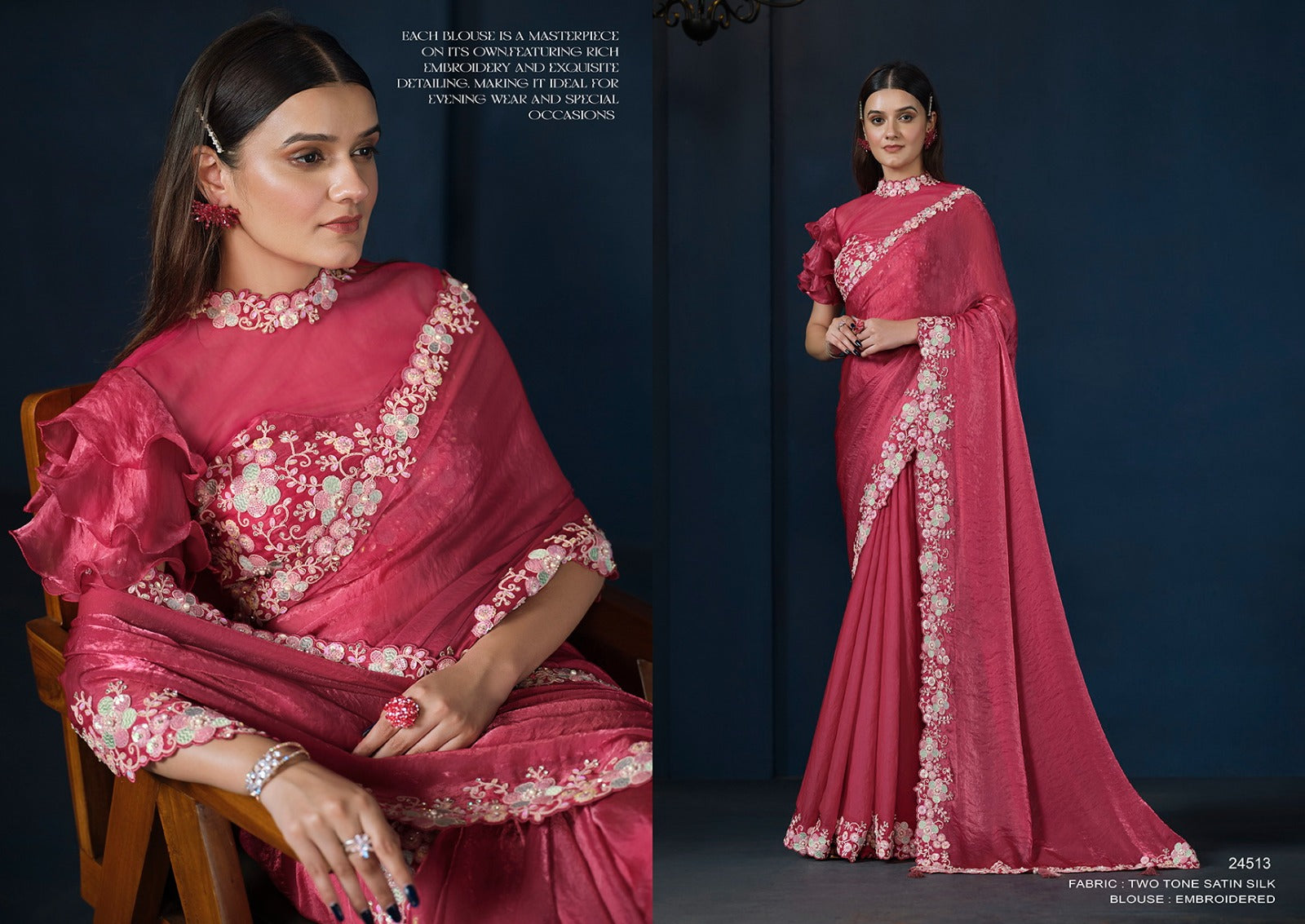 Royal Wine Red Satin Silk Saree – Timeless Elegance