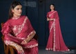 Royal Wine Red Satin Silk Saree – Timeless Elegance