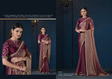 Royal Wine Elegance - Satin Silk Saree