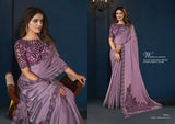 Royal Plum Elegance Satin Silk Saree