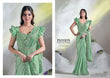 Mint Green Pre-Stitched Saree with Ruffle Sleeves & Belt from www.fashionpur.com
