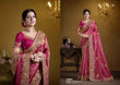 Rani Pink Zari Organza Silk Saree with Exquisite Khatli & Sequence Work-Design 25007