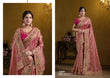Peach Zari Organza Silk Saree with Exquisite Khatli & Sequence Work-Design 25009
