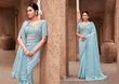 Ethereal Elegance Gradient Satin Silk Saree in Serene Blue