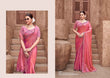 Blush Elegance Gradient Satin Silk Saree – Rosewood Red