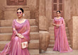 Blush Rose Elegance - Gradient Satin Silk Saree