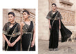 Luxury Black Designer Saree with Sequins & Pearl Work