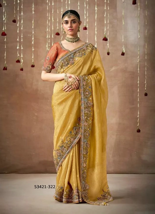 Regal Gold Tissue Dola Silk Saree