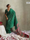 Green Printed Bandhani Satin Saree with Contrast Pallu