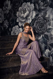 Lavender Embroidered Designer Palazzo Set