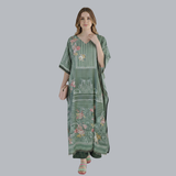 Elegant Olive Green Kaftan Suit Set