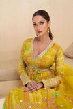 Sunshine Yellow Embroidered Anarkali Gown with Net Dupatta