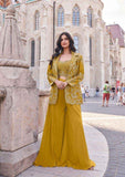Sunshine Yellow Premium Silk Embroidered Co-ord Set for Women