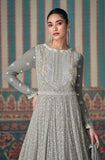 Dusty Grey Embroidered Chikankari Anarkali Gown with Dupatta