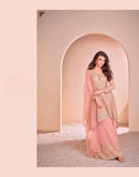 Blush Pink Embroidered Palazzo Set in Real Georgette