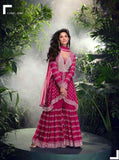 Rani Pink Embroidered Mirror Work Plazzo Set in Chinon Silk