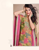 Multicolour Designer Kaftan with Pink Tulip Pants Set