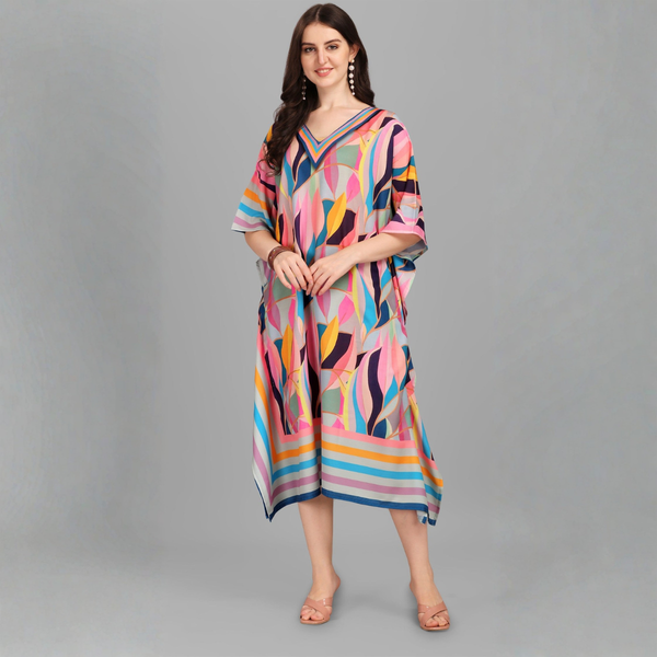 Multicolor Designer Kaftan Kurti for Women